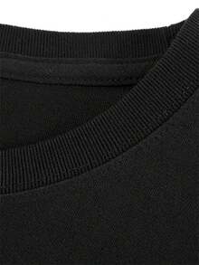 Camiseta S G de color sólido, de doble cara y multicolor, con estampado de patrón de ancla, suave y transpirable, adecuada para todas las estaciones, para la talla S y para viajes al - Negro - Ver 2