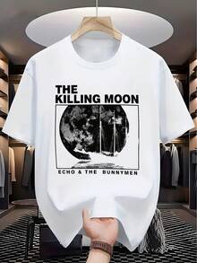 Camiseta suave y cómoda de cuello redondo con la clásica canción "The Killing Moon" de la banda post-punk. - Blanco - Ver 1