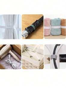 1 Roll 500cm White Multi-Purpose Cable Ties - Durable Power Cord Organizer, Suitable For Home, Office And Electronic Products | Easy-To-Use Cable Management Tool, Suitable For Computers, TVs And More | Reusable Cable Ties For Wire Management | Plastic Material - Multicolor - View 4