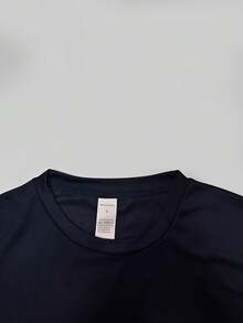 Camiseta de manga corta para hombre, con cuello redondo, estampado, versátil y novedosa, para la moda de verano. - Negro - Ver 7