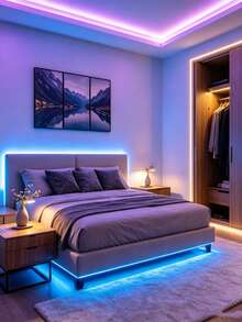 RGB 霓虹燈條 LED 燈條 矽膠繩燈 USB 供電可彎曲燈條，配備 44 鍵遙控器，適用於遊戲室派對、牆面、天花板、居家房間、花園、聖誕節、派對、電視/電腦背光裝飾、家居裝飾、節日裝飾、派對裝飾、生日裝飾、萬聖節裝飾 - 彩色光 - 查看 5