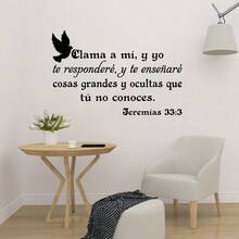 Pegatinas de Decoración de Pared con Versículos Bíblicos, Citas Bíblicas Inspiradoras en Español Calcomanía de Pared Cristiana, Pegatina de Arte de Escritura en Negro para Sala de Estar Dormitorio Iglesias, EL ESPÍRITU DE DIOS ESTÁ EN ESTE LUGAR - C - Ver 2