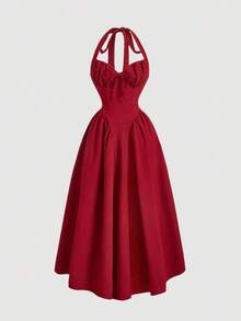 Women Midi Dresses - Green - View 2