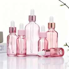 5pcs Pink Transparent Dropper Essential Oil Bottle Set, Summer Skincare Aromatherapy Liquid Dispensing Storage Tool, Pink And White Color Block Press Dropper For Precise Liquid Extraction And Single-Use Portion Control, Transparent Pale Pink Bottle Body For Easy Visual Monitoring Of Remaining Liquid Volume - Pink - View 10