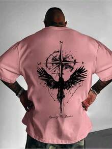 Camiseta de manga corta para hombre, altamente elástica, de algodón puro, corte ajustado, versátil, clásica, de cuello redondo, holgada y a la moda, estilo coreano. - Verde - Ver 4