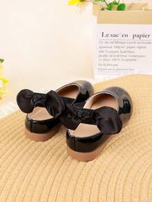1 Pasang Sepatu Flat Elegan Minimalis Gaya Inggris Warna Polos untuk Anak Perempuan, Cocok untuk Pemakaian Sehari-hari, Musim Semi/Panas - Hitam - View 7
