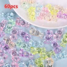 20pcs 20mm Transparent Matte Rabbit Shaped Beads, Suitable For Handicrafts - Colorful Acrylic Spacer Beads With Horizontal Holes, Rabbit Shaped DIY Materials, Can Be Used To Make Bracelets, Necklaces, Keychains (Compatible) - Multicolor - View 13