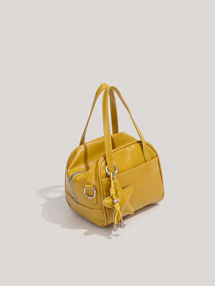 Vintage Oil Wax Leather Toast Bag Summer New Style Retro Handbag Versatile Commute Minimalist Shoulder Crossbody Small Bag For Women - Ginger - View 3