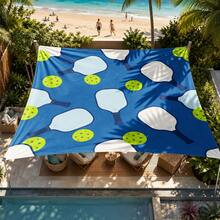 1pc Pickleball Pattern Sun Shade Canopy, Modern Style, Colorful, Large Size, UV Protection, Sturdy And Durable, Easy To Install, Suitable For Beach, Garden, Patio, Includes Rope - Blue - View 4
