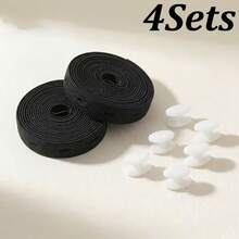 1套/2/3/4/6套，4件/套（1條帶子+3個鈕扣）可調節下擺與腰帶工具組，適用於T恤、針織衫、洋裝、運動衫等，附拉鍊式無縫下擺縮短器、隱形腰部固定扣，適用於長褲、襯衫、上衣，中性居家縫補工具（無需縫邊） - 彩色 - 查看 27