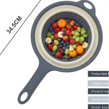 Large Capacity Salad Spinner With Rotating Fruit And Vegetable Dehydration Function, Comfortable Handle, Closable Lid And Non-Slip Base, Includes Vegetable Washing Basin, Suitable For Washing And Draining Salad And Fruit. 3 Different Strainer Baskets To Choose From. - 34.5*7CM - View 3