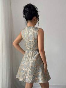 yonghongmaoyi1  Vestido corto de mujer para primavera/verano, exquisito y elegante, para ir al trabajo, banquetes, fiestas y calle, estilo fra - Verde - Ver 3