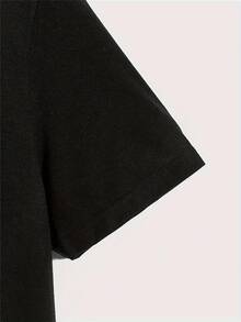 Don't Pressure Me Men's Cotton T-Shirt - Casual Crew Neck, Short Sleeve, Solid Color Summer T-Shirt - 黑色 - 查看 3