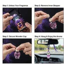 Skull Shaped Hanging Car Air Freshener 4 Scents Aroma Diffuser Rearview Mirror Pendant - Multicolor - View 6