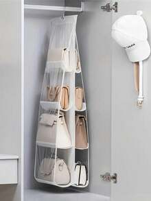 1pc Hanging Storage Bag Organizer For Closet Door,Bedroom Room Decor,Back To School - Multicolor - View 9