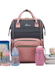 LEQUEEN 1pc Oxford Cloth Mummy Bag, Large Capacity Multi-Functional Maternity Bag, Suitable For Outgoing, Travel, Prenatal Storage, Diaper Bag - Multicolor - View 11