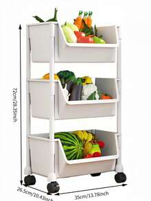 Carrito de almacenamiento de 3/4/5 niveles, carrito práctico de plástico con ruedas universales y ruedas giratorias, estantería de almacenamiento móvil con ruedas, diseño giratorio de 360 grados, carrito de utilidad multiusos, carrito de libros, gabinete de almacenamiento, decoraciones y regalos - Especificaciones múltiples - Ver 13