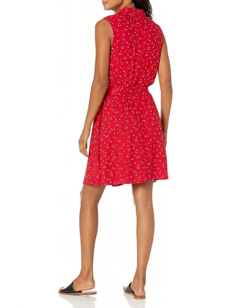 Vestido Camisero Tejido Sin Mangas para Mujer de  Essentials - Azul aguamarina, amapola - Añade 2