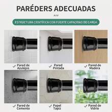 Barra Telescópica Sin Perforar para Cortinas y Ropa, Varilla Extensible Antideslizante para Baño, Cocina y Balcón, Soporte para Colgar Ropa Resistente al Desgaste - A - Ver 5