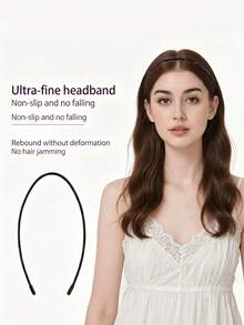 3/2/1pc Ultra-Thin, Invisible, Seamless Black Headband-Comfortable, Non-Pinching, Suitable For Face Washing, Sports, And Everyday Wear. - Black - View 2
