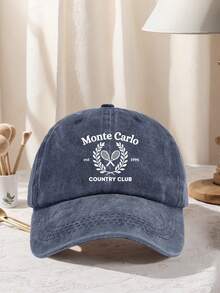 1件中性款 MONTE CARLO 印花棒球帽 可調節設計，適合徒步、登山、旅行及戶外活動防曬 - 蒙地卡羅 - 查看 11