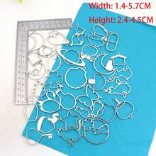 13PCS/Set, 37PCS/Set Random Mixed Color & Style Animal/Abstract Metal Hollow Frame, Gold/Silver Plated Mixed Color DIY Crystal Resin Bezel Pendant, UV Resin Mold, Handmade Beaded Earring Necklace Charm Accessory - A4205 - View 6