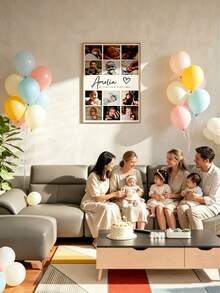 Custom Photo & Text Canvas Print Poster, Customizable Name & Text, Meaningful Personalized Gift, Newborn Gift, Baby Girl Gift, Back To School - Multicolor - View 4