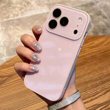 Funda para Teléfono: Funda para Apple  17 Pro Max, Funda de Vidrio Macaron Ice-sense para  16, Estilo Nuevo Simple para 15, Parejas para 14, Color Sólido para 13, Cobertura Completa de Lente para 17 Pro, Funda para  16 Pro - 2 - Ver 4
