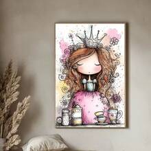 1pc [30*40cm/11.8*15.7in]5D Acrylic Diamond Painting Kit, Cartoon Princess Pattern, Suitable For Adult Beginners DIY Mosaic Diamond Art, Full Drill Handmade Self-Design DIY Diamond Painting, Applicable For Living Room, Bedroom, Office Wall Decoration Hanging Painting, Surprise Home Decor Gift For Family And Friends, Unframed - No Frame - View 3