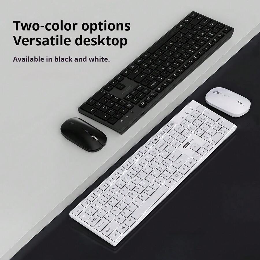 Lenovo 專業雙模式無線鍵盤滑鼠套組，通用相容於筆記型電腦、PC、桌上型電腦與平板電腦，輕量耐用構造，簡約時尚設計，提升工作效率