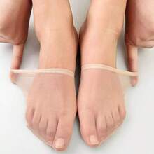 1/2/4/10/20/40 Pairs Ultra-Thin Front Foot Socks For Women, Low Cut Peep Toe High Heel Shoes Sandals, Summer Thin Invisible Silicone Anti-Slip Half Palm Socks - Multicolor - View 4