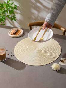Bộ 1/4/6 miếng lót bàn ăn tròn đan, 15 inch, có thể giặt, chống trượt, chịu nhiệt, dùng trang trí bàn, lót bình hoa, phù hợp cho nhà bếp, phòng ăn, tiệc sinh nhật, đám cưới, tiệc đón bé sơ sinh, mùa tựu trường, tụ họp gia đình và các dịp khác - Nhiều màu - Xem 7