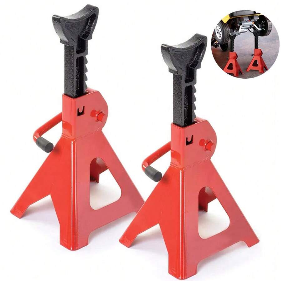 2Pcs Axle Stands FloorJack Heavy Duty Lifting 3 Ton Capacity Stand Car Caravan - 280-415mm - View 1