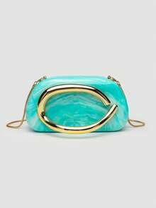 1 Piece Acrylic Clutch Bag, For Valentine's Day, Comfortable And Fashionable, Elegant Handbag, Personalized Gift Option, 2025 Accessory, Fashion Style Suitable For - 杏色 - 查看 1