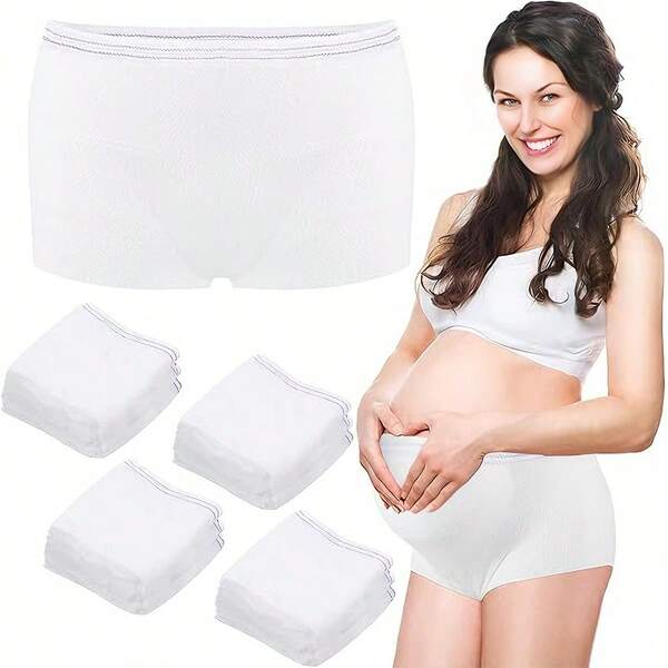 Tek Kullanımlık Hamile Külodu, Yüksek Elastik Bel Bandı, Tek Kullanımlık File Bel Bandı Astarı, AST Düz Alt Külot, Polyester ve Spandex Kumaştan Üretilmiş, Yumuşak ve Nefes Alabilen, Rahat ve Hafif, Baskıyı Azaltan
