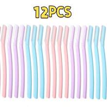 12 Stücke minimalistischer neutraler Augenbrauen-Trimmer, Edelstahlklinge mit Schutzkappe, sanfter peelender Gesichts-Haarentferner, rutschfester Griff, Unisex, geeignet für Zuhause, Salon, Reisen, Geburtstag, Valentinstag, Vatertag, Abschlussgeschenk - A - Übersicht 9