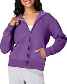 Hanes Sudadera con Capucha y Cierre Completa Ecosmart Chamarra de Calentamiento o Pista para Mujer - Ébano - Ver 8
