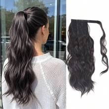Synthetic Ponytail Extension, 18" Wrap Around Ponytail Hair Extensions Wavy Curly Clip In Pony Tails Hairpieces For Women, Halloween - Multicolor - View 10