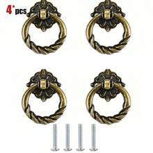 12pcs - Bronze Cabinet Handles - 1.18 Inch Vintage Style Knurled Drawer Pulls, With Screws, Vintage Round Handles, Suitable For Dressers And Furniture Restoration. - Copper - View 11