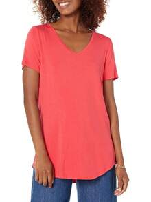 Essentials Túnica de Manga Corta con Cuello en V, Disponible en Paquetes de 2 Camisa Tipo túnica para Mujer - Azul marino - Ver 13