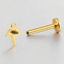 1PC ASTM F136 Titanium Manta Ray Flat Back Stud Push-In Internal Thread Labret Piercing Ear Cartilage Helix Jewelry - Internal Thread - View 3