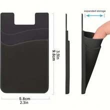1pc Silicone Adhesive Card Holder, Universal Wallet Credit Card Sleeve Compatible With Most Smartphones - Multicolor - View 5