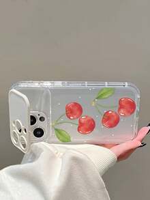 1pc Transparent TPU Flower Phone Case With Mirror Stand Compatible With 11 12 13 14 12ProMax 13ProMax 14ProMax 15 15PRO 15PROMAX 16 16Pro 16Promax 17 17Pro 17Promax - Multicolor - View 6