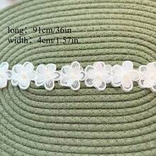 1 Yard White 3D Organza Lace Trim, Delicate Double-Layer Floral Decorative Sewing Trim, For Wedding Dress Hem, Bridal Gown, Hair Accessories, DIY Handmade, Clothing Decoration - Multicolor - View 4