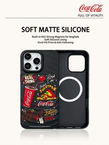 Coca-Cola The Phone Case With Wireless Charging Function Is Full Of Vitality And Passion. It Is Made Of Lightweight Materials And Has Anti Scratch, Anti Drop, And Anti Slip Design To Protect Your Hand In A Cartoon Anime Style. The Case Is Compatible With Apple 17 17Air 17Pro 17ProMax 11,12,13,15,16 Pro,16ProMax,14Plus,15Plus,16Plus,15Pro,16PLUS,XR. Suitable For Gifting To Friends And Family - Black - View 2