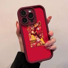 Tema de cómic del superhéroe Flash Rojofunda de teléfono Fundas compatibles con ,Apple,VIVO,OPPO,,, y Honor.Fabricadas en silicona TPU,ofrecen protección contra golpes y caídas. - Burdeos - Ver 2