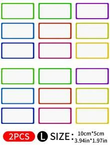 Colorful Border Magnetic Erasable Refrigerator Label Stickers, Creative Mini Magnetic Blackboard Memo Pads, Classification Label Stickers, Home Storage Food Memo Document Classification Magnetic Note Pads Set, Back To School - Multicolor - View 13
