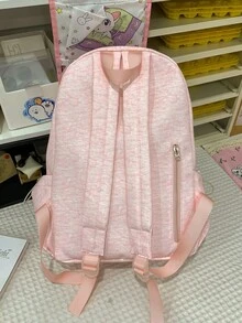小狗刺繡後背包，韓系Ins甜美女孩風，輕量學生書包，開學適用，青少年休閒百搭後背包 - 彩色 - 查看 2