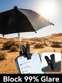 Shading Phone Umbrella For Sun With Flexible Clip To Block Direct Sunlight Compact Outdoor Phone Sun Shade Shield For Motorcyclists And Hikers Handy Mini Umbrella For Phone Perfect For Park Relaxing Summer Travel Beach Umbrella Vacation Essentials - Cell Phone Umbrella - View 8