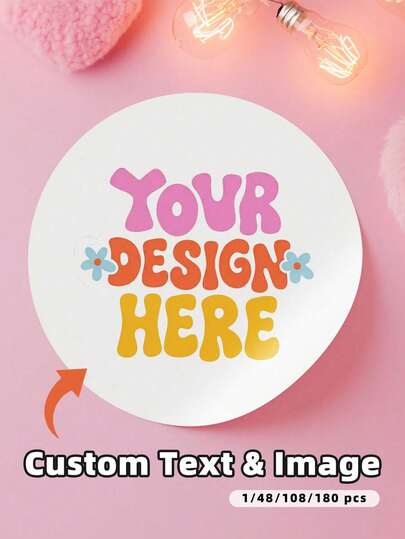 1-180Pcs Pegatinas & Etiquetas Personalizadas, Pegatinas Personalizadas Pueden Ser Impresas Con Cualquier Patrón O Texto. Resistentes Al Agua, Ideales Para Nombres, Buenos Deseos, O Diseños Festivos Para Adornar Cajas De Regalo, Marca De Pequeños Negocios, Regalo Personalizado